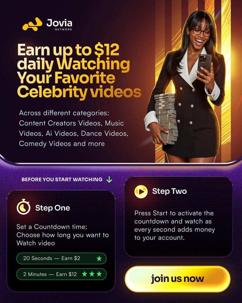 Earn up to ₦3,000 every 30 seconds watching videos across content creator, music, AI, dance, and comedy categories